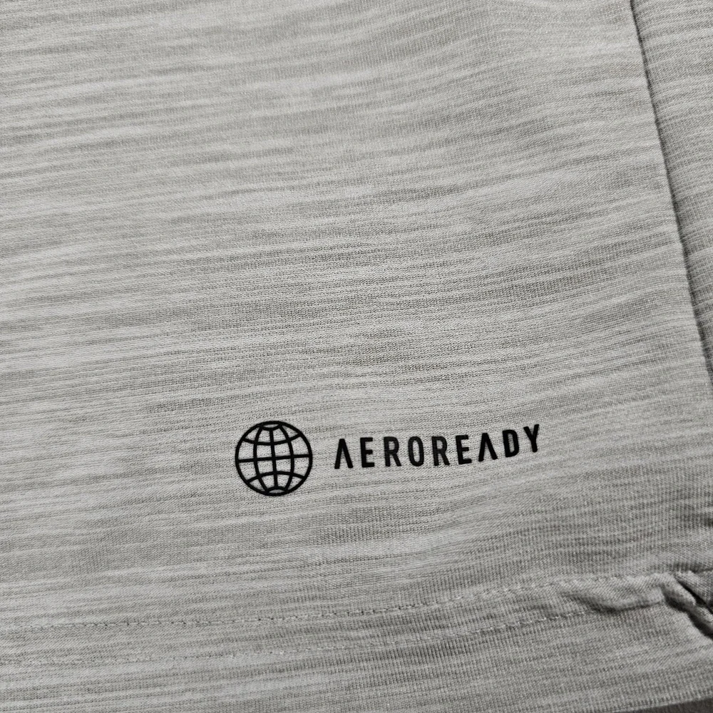 Adidas AeroReady Gray Athletic T‎ Shirt Mens Large Short Sleeve Logo